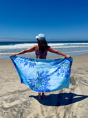 Aqua Blossom Beach Towel