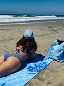 Aqua Blossom Beach Towel